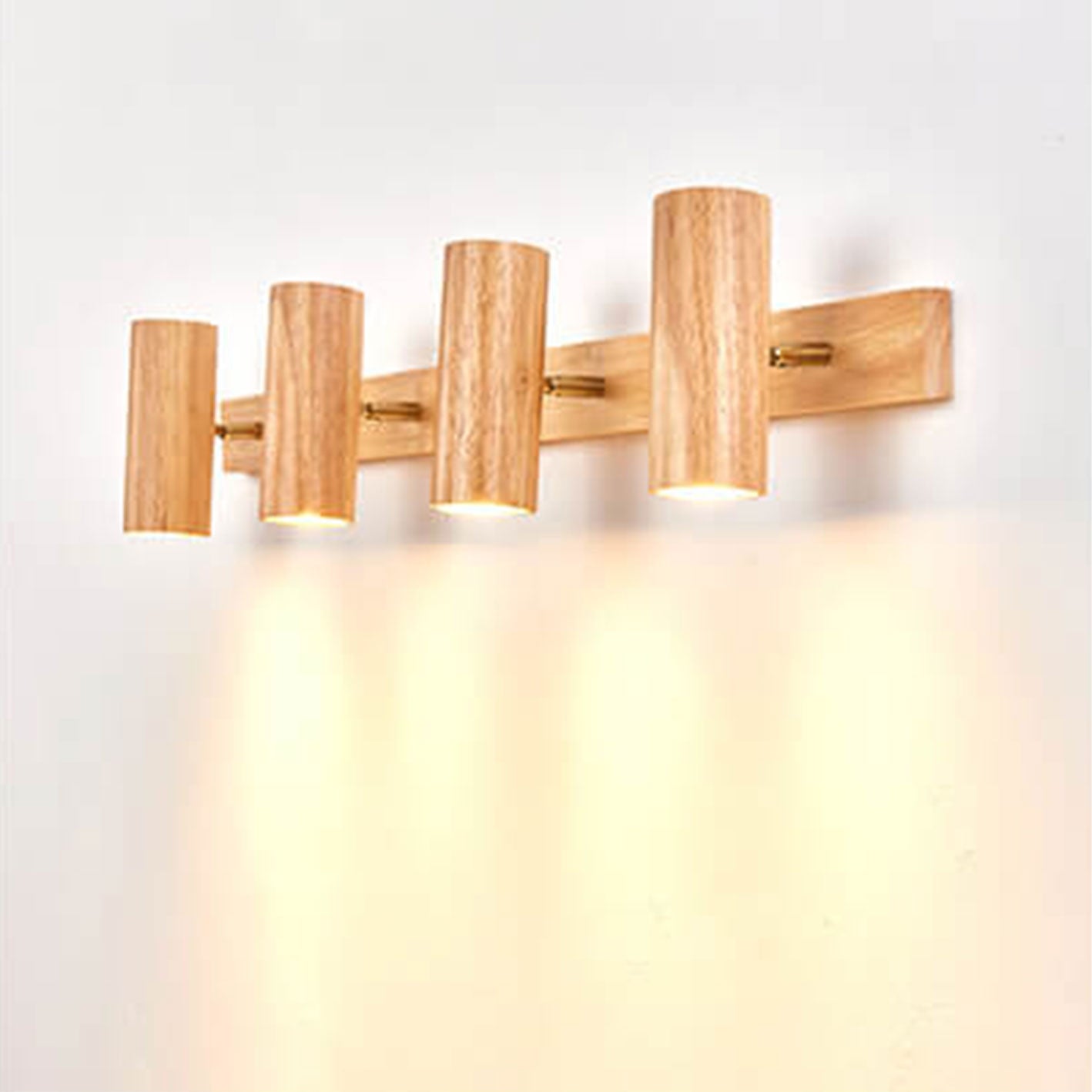 Modern Minimalist Wood Track Spotlight Wall Wall Sconce
