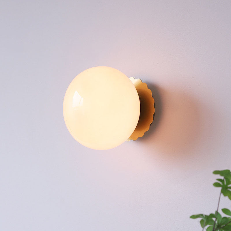 Modern Vintage Iron Glass Round Head Wall Sconce