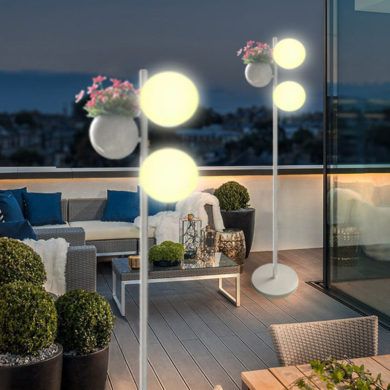 Modern White Outdoor Stake Light