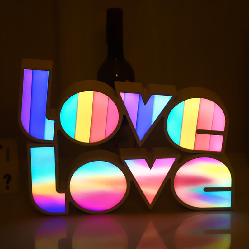 Creative PS LOVE Letters Wedding Valentines LED Table Lamp
