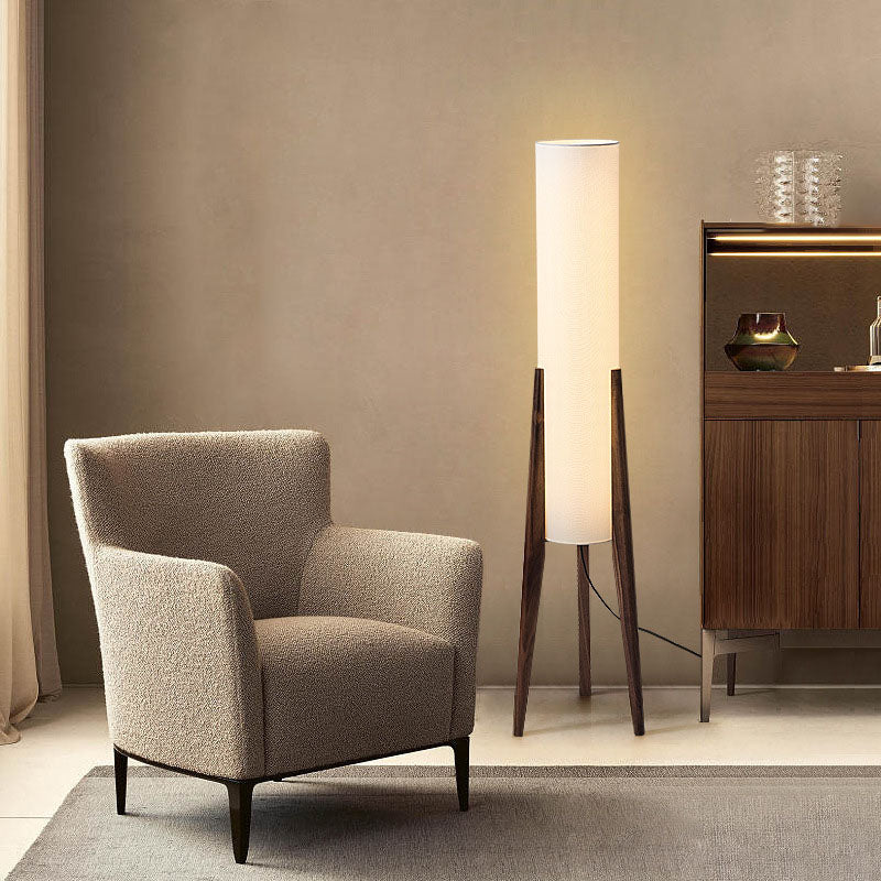 Traditional Chinese Walnut Floor Lamp