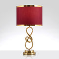 Modern Luxury Red Fabric Iron Knot Ring 1-Light Table Lamp