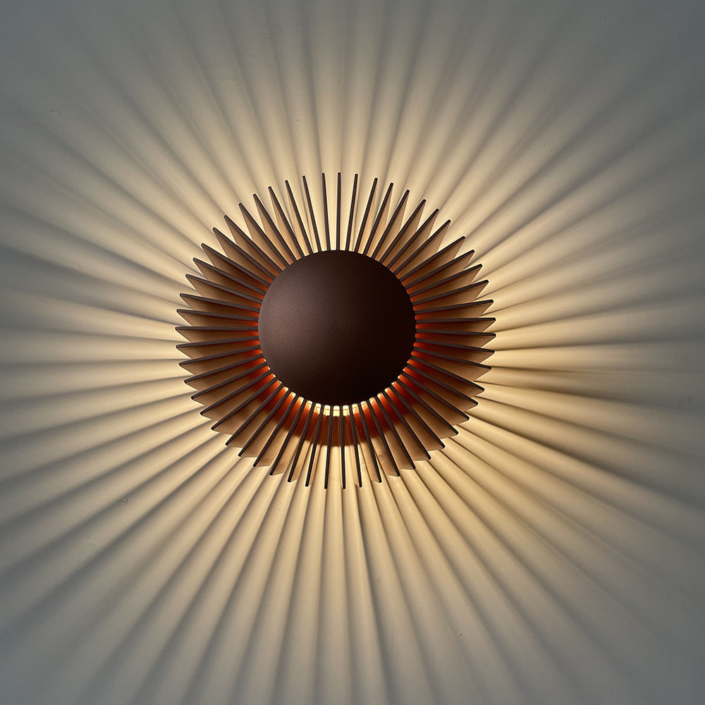 Modern Minimalist Aluminum Round Sunflower LED Wall Sconce