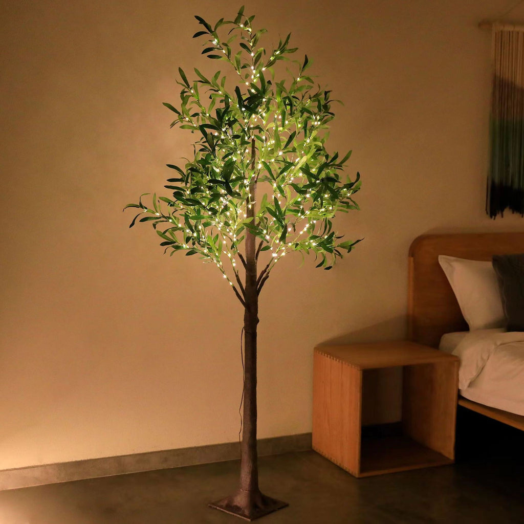 Modern Creative Olive Leaf LED Simulation Plants Table Lamp