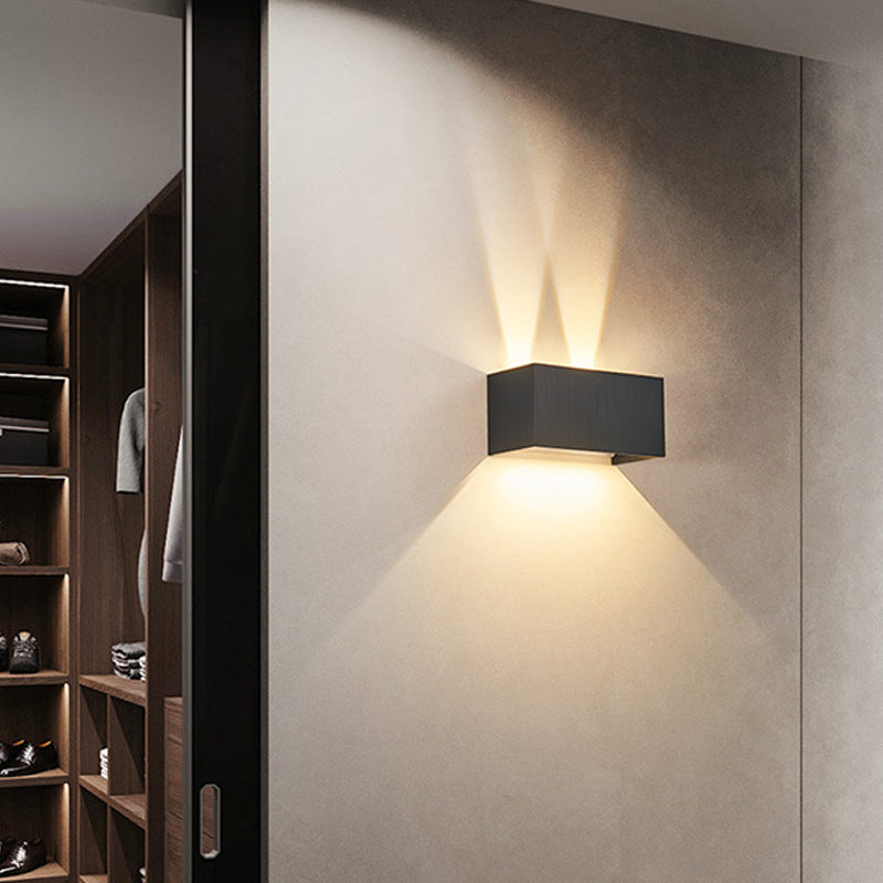 Nordic Minimalist Aluminum Square Flat Wall Sconce