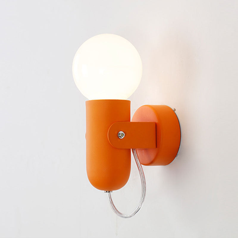 Nordic Creative Solid Color Round Head 1-Light Wall Sconce