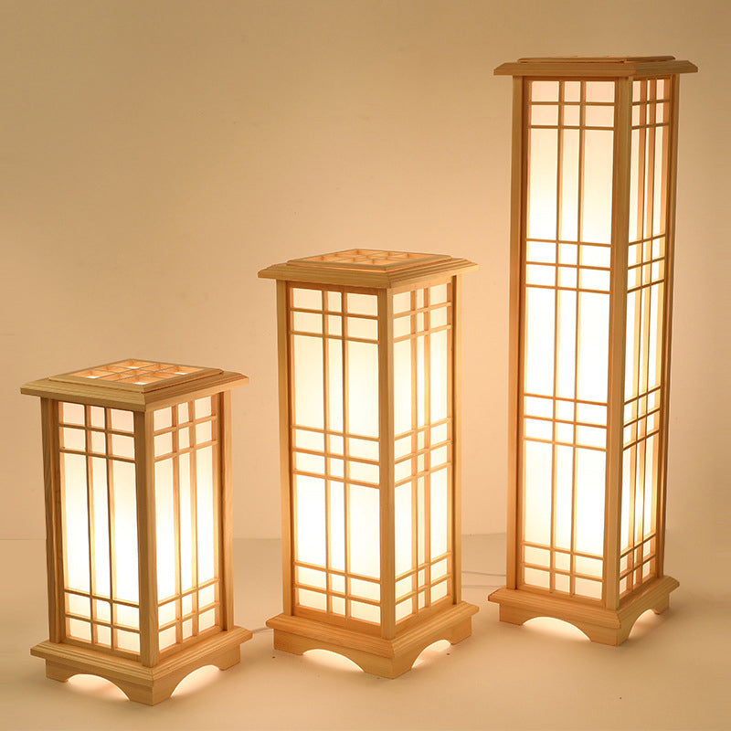Japanese Natural Wood Floor Lamp