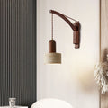 Japanese Wabi-Sabi Solid Wood Glass Horn Wall Sconce