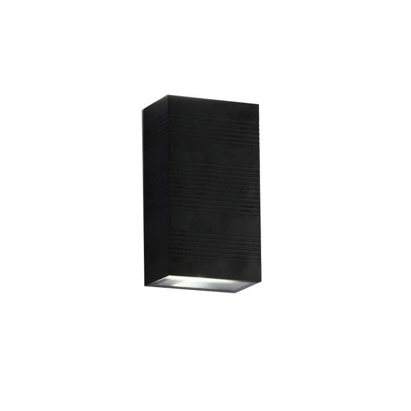 Modern Pure Black Rectangular Waterproof Aluminum LED Wall Sconce