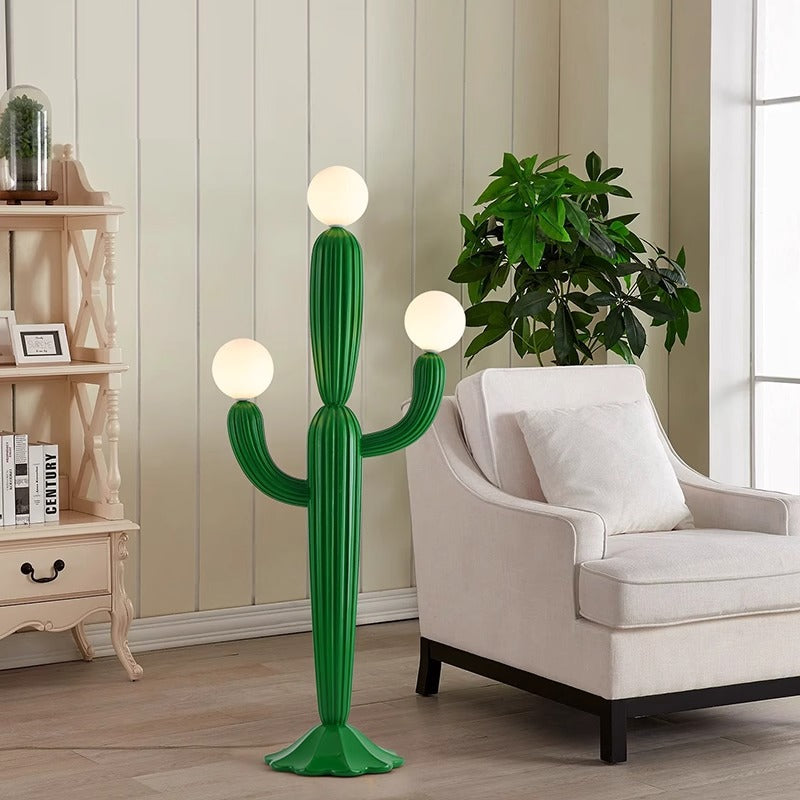 Contemporary Green 3-Light Floor Lamp