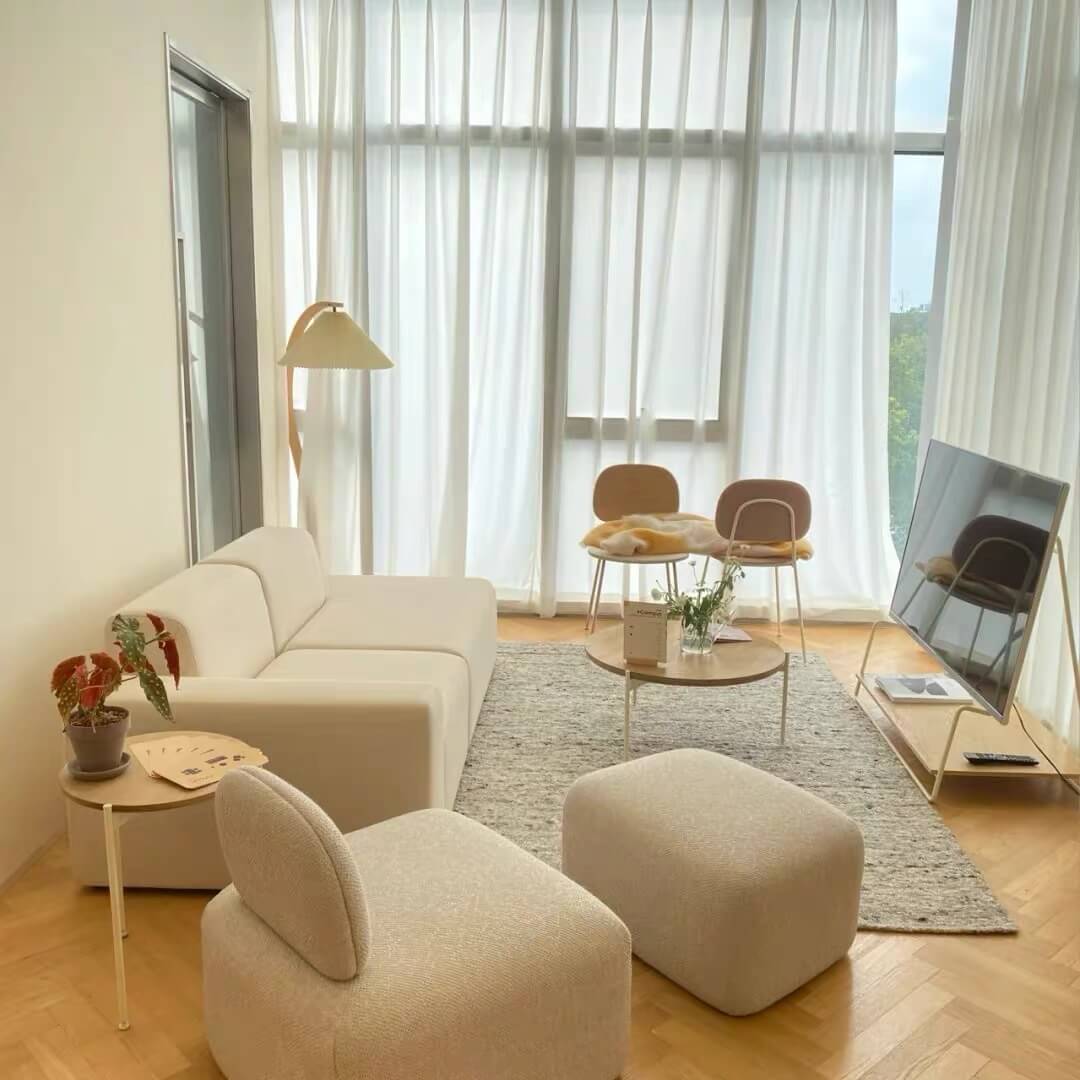 Modern Minimalist Log Wood Floor Lamp