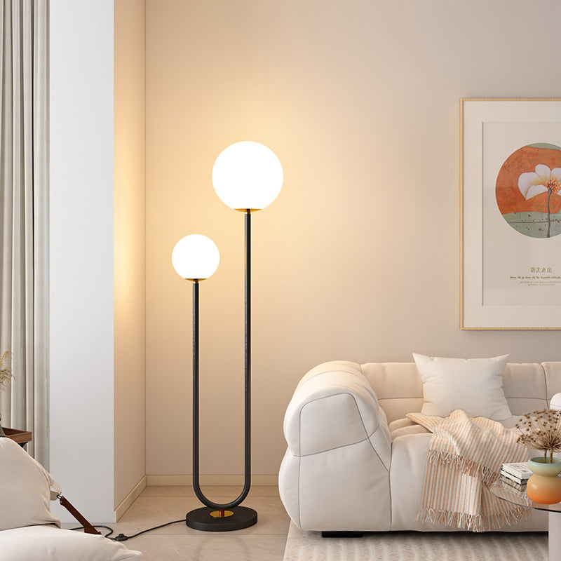 Modern Minimalist White 2-Light Floor Lamp