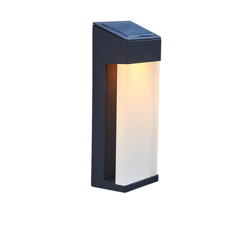 Solar Powered Frosted Glass Square Outdoor Wall Sconce