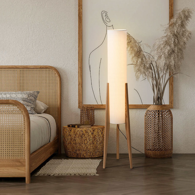Traditional Chinese Walnut Floor Lamp