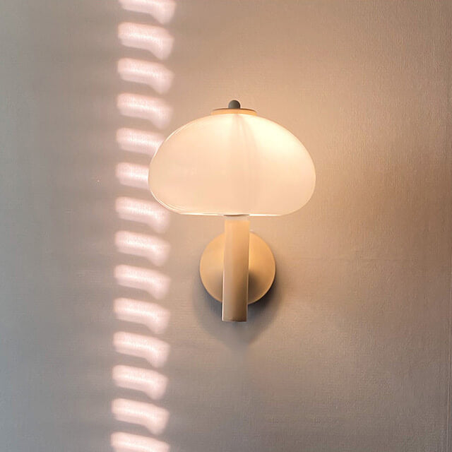Contemporary Nordic Milk White Iron Glass Dome Wall Sconce