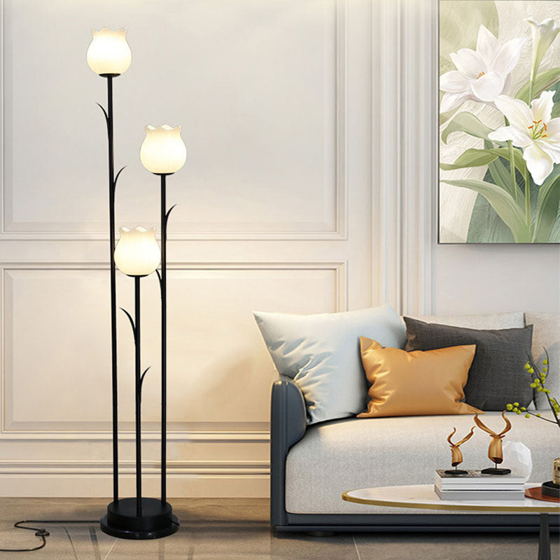 Scandinavian Black 3-Light Floor Lamp