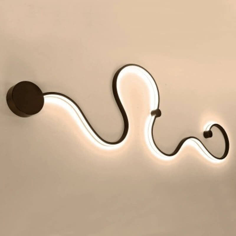Modern Long Aluminum Snake Shaped Curved Wall Sconce