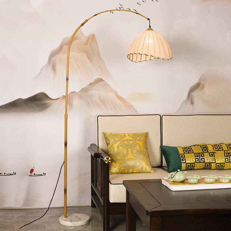 Vintage Beige Floor Lamp
