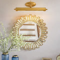 French Antique Copper Cylindrical 2-Light Mirror Wall Sconce