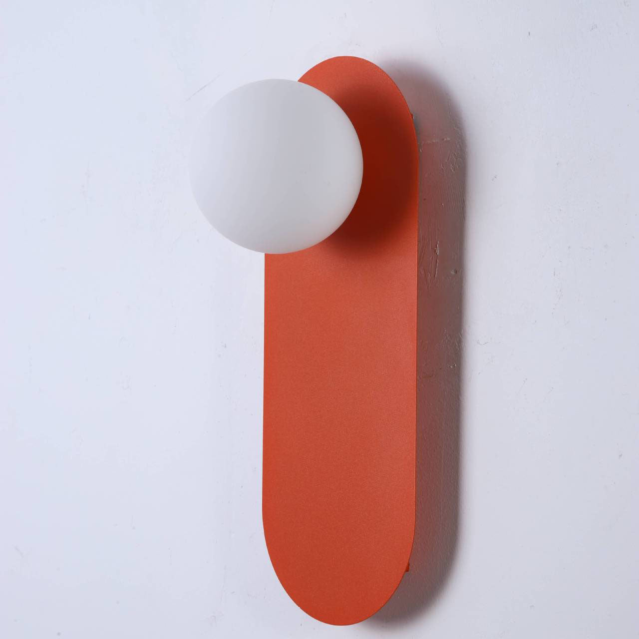 Nordic Minimalist Glass Orange Ring Base 1-Light Wall Sconce