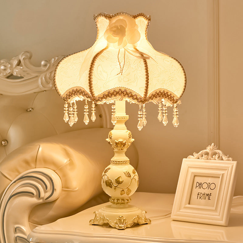 Traditional European Vase Base Resin Fabric Table Lamp
