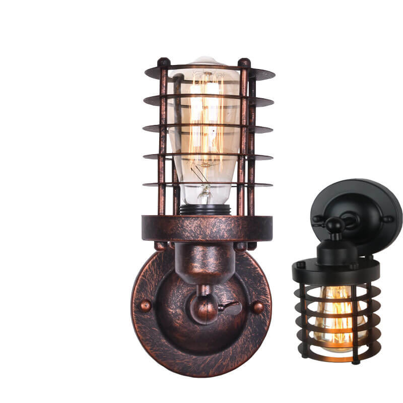 Northern Retro Industrial Wrought Iron 1-Light Wall Sconce