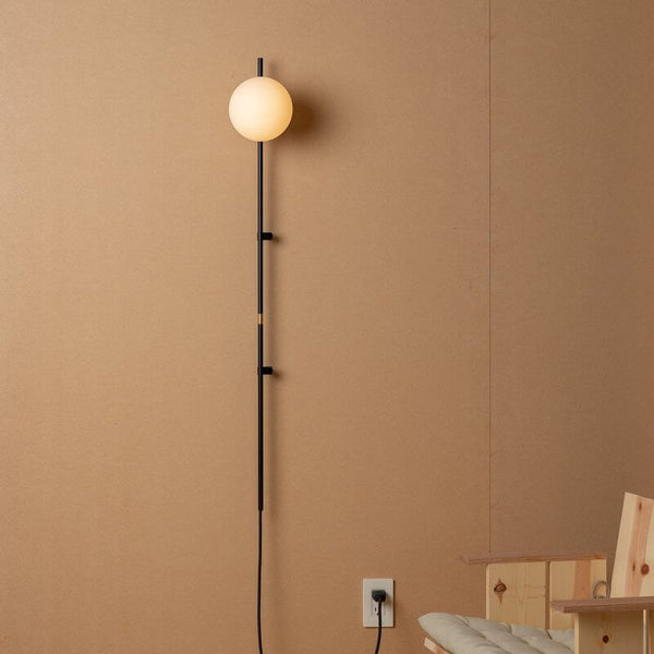 Minimalist Long Pole Glass Globe 1-Light Wall Sconce