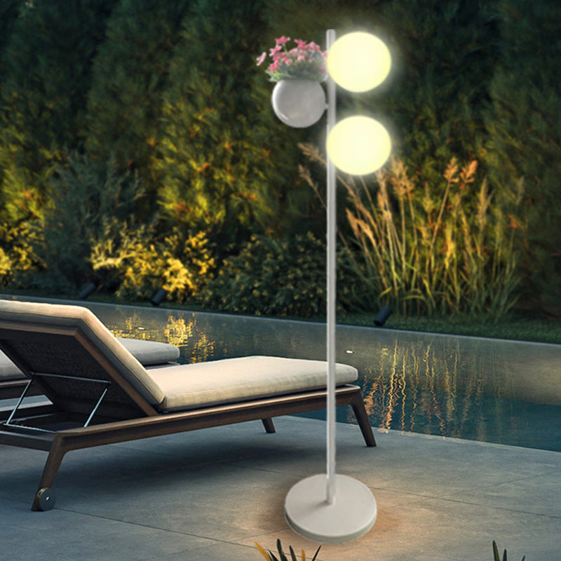 Modern White Outdoor Stake Light