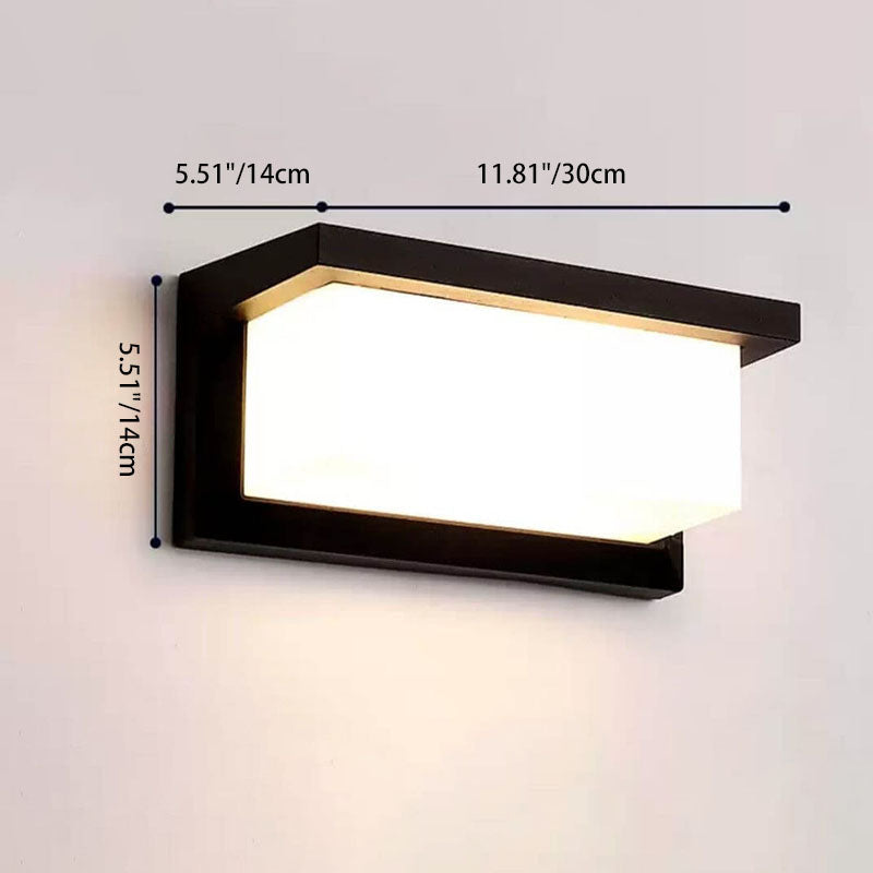 Modern Rectangular LED Sensor Outdoor Waterproof Wall Light