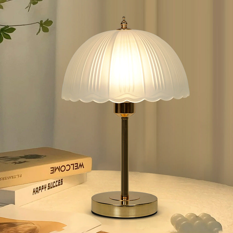 Nordic Iron Glass Dome Petal 1-Light Table Lamp