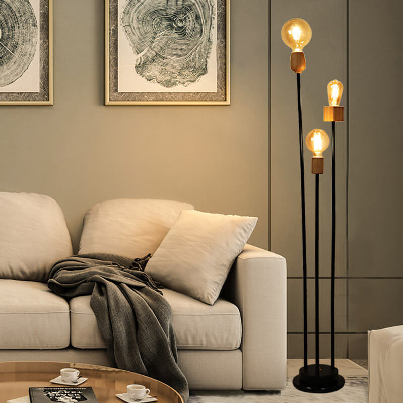 Industrial White 3-Light Floor Lamp