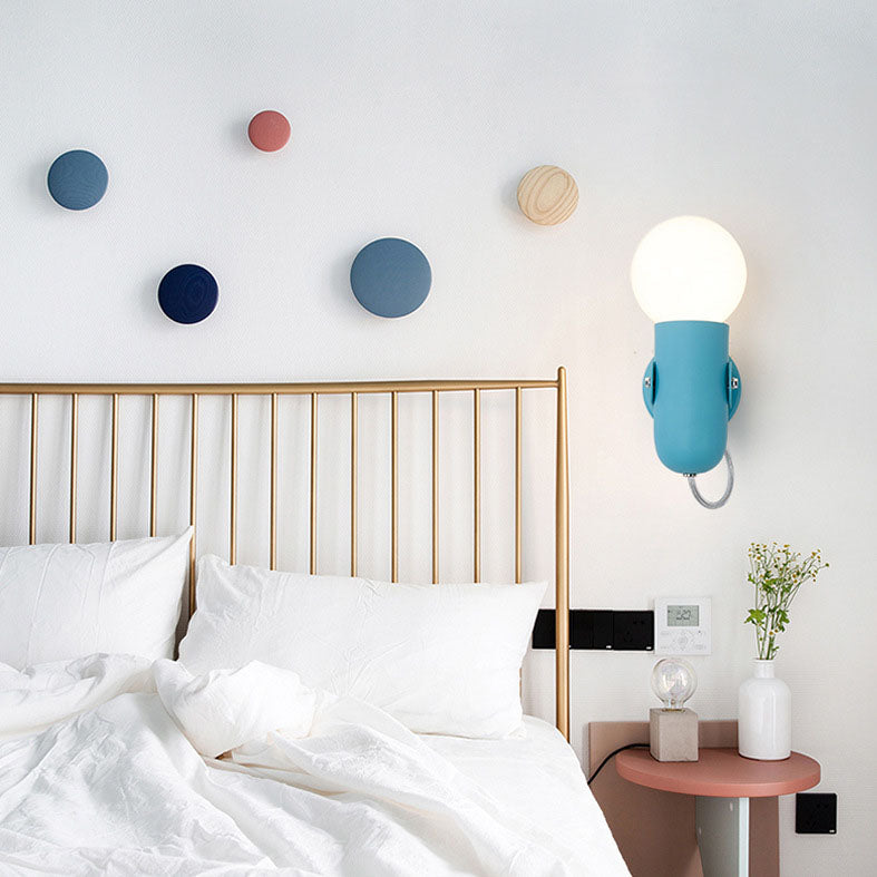 Nordic Creative Solid Color Round Head 1-Light Wall Sconce