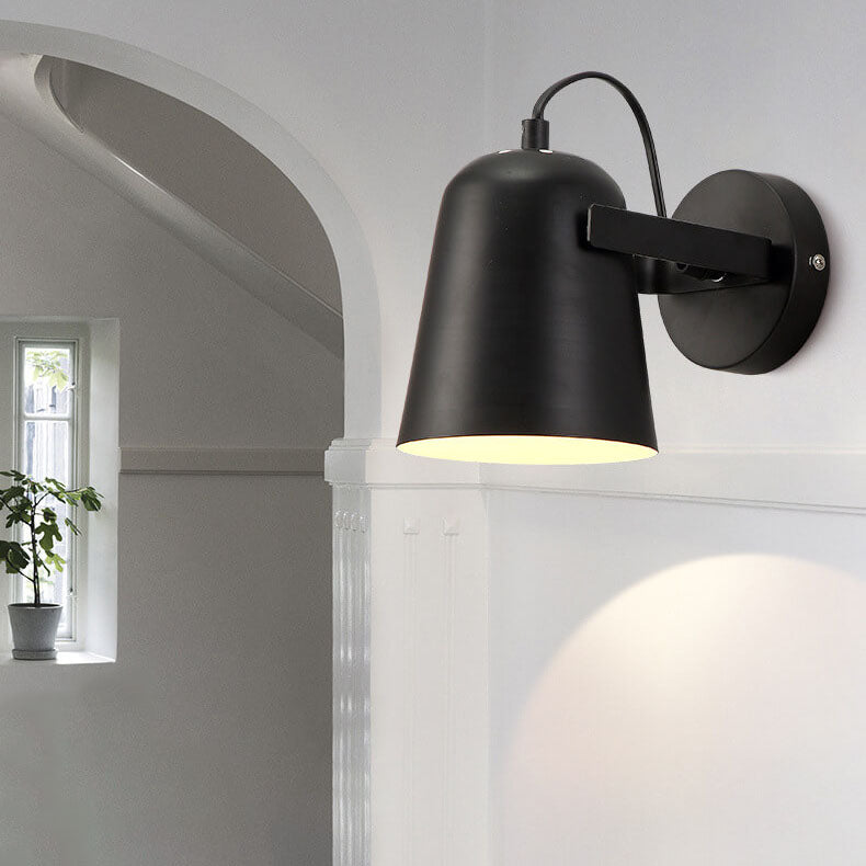Nordic Macaron Iron Cylinder Dome 1-Light Wall Sconce