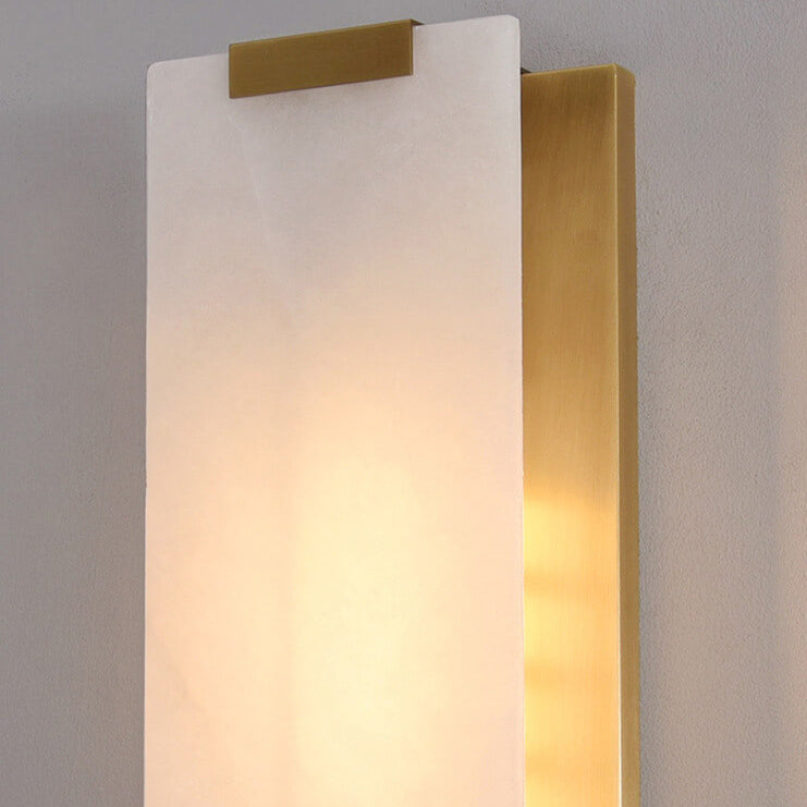 Nordic Light Luxury Copper Marble Strip Design Wall Sconce