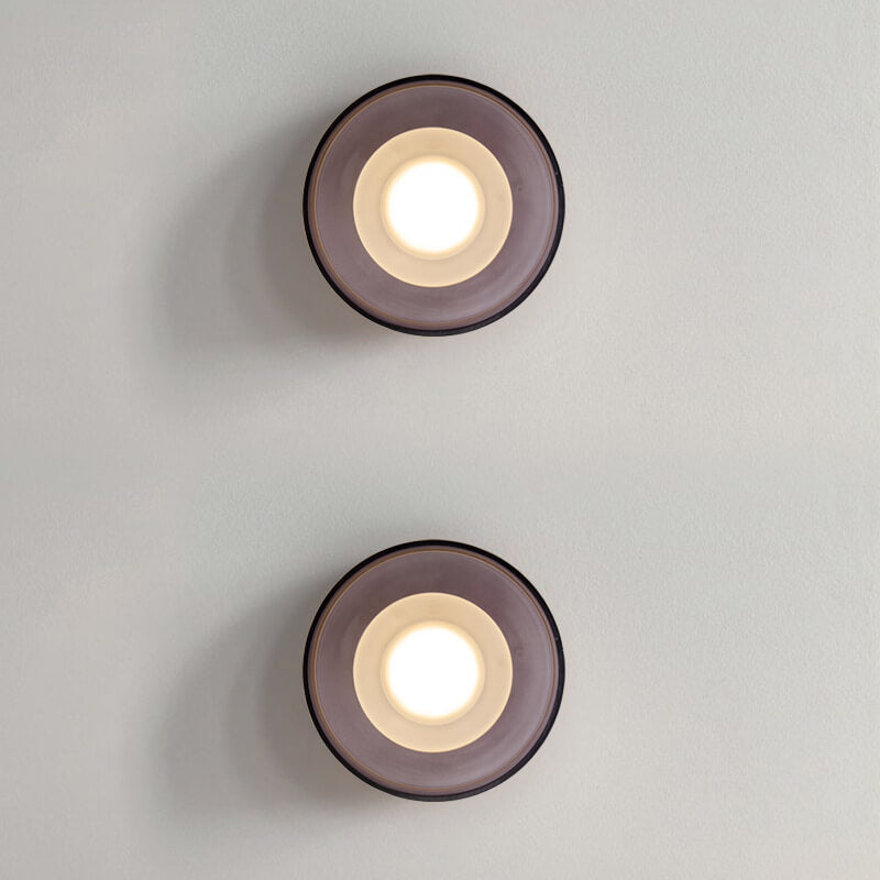 Nordic Vintage Round Hardware Glass LED Wall Sconce