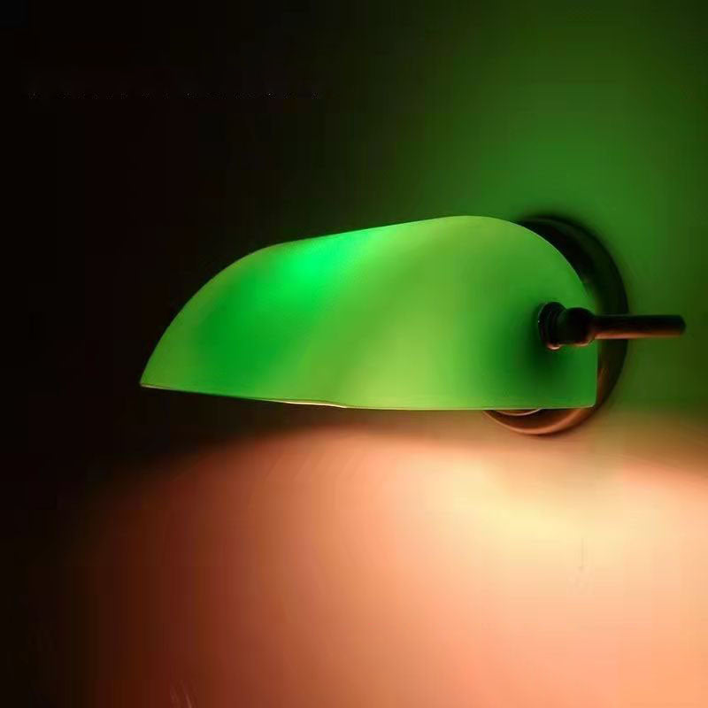 Traditional Vintage Glass Iron Round Zipper Wall Sconce