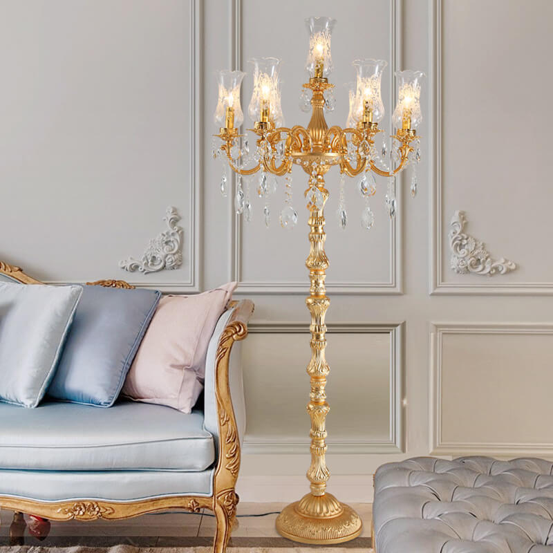 Traditional Gold 7-Light Floor Lamp