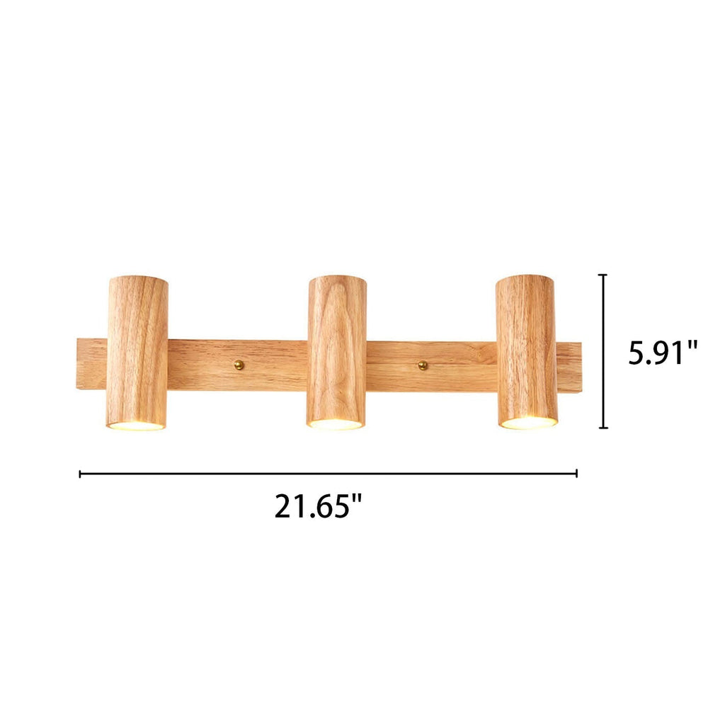 Modern Minimalist Wood Track Spotlight Wall Wall Sconce