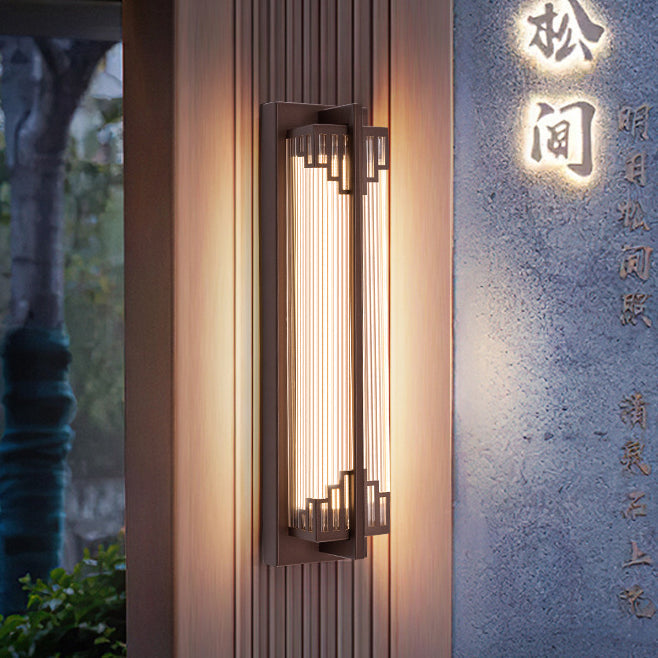 Traditional Chinese Stainless Steel Glass LED Wall Light