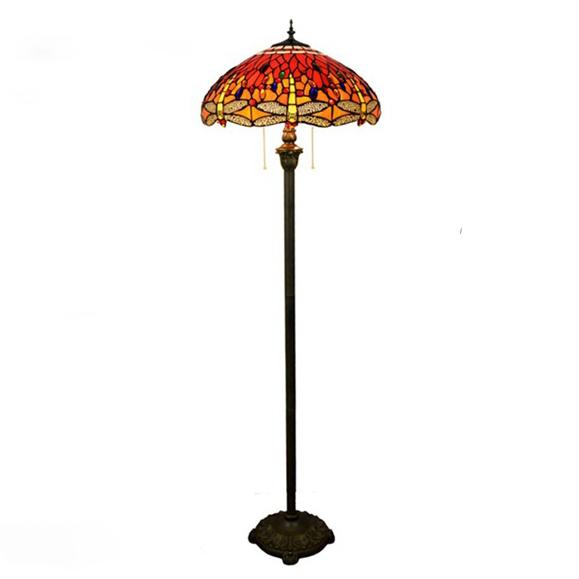 Tiffany Stained Glass 2-Light Floor Lamp