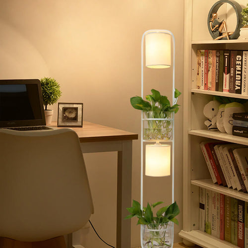 Contemporary Black 2-Light Floor Lamp