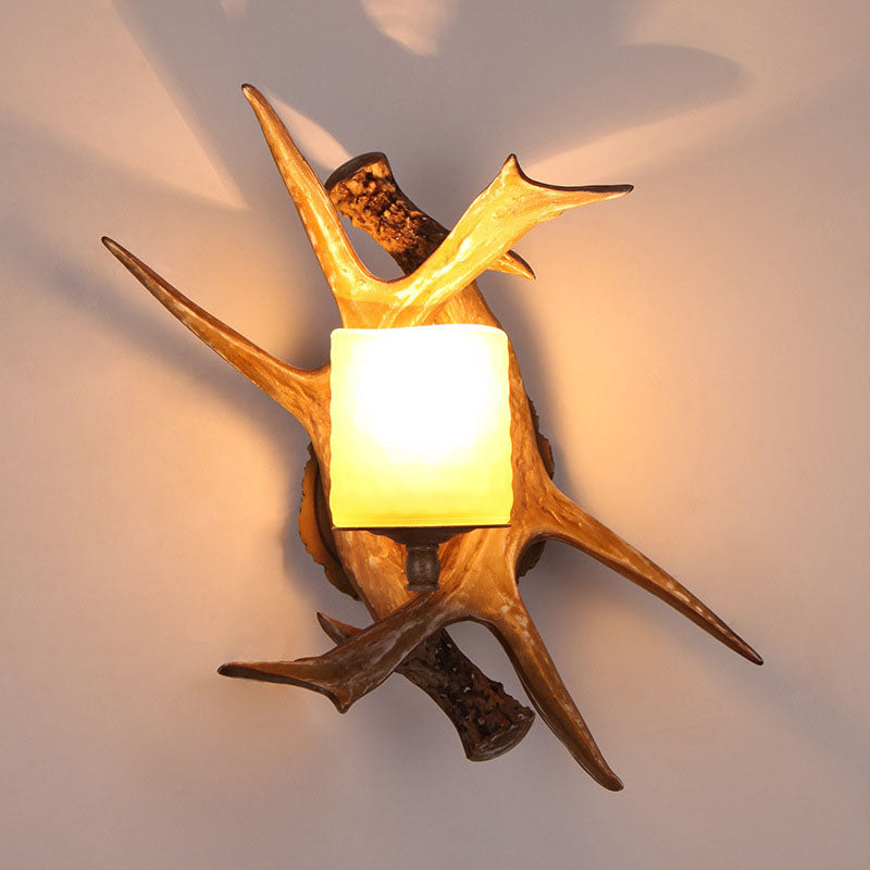 Modern Retro Antler 1-Light Glass Wall Sconce