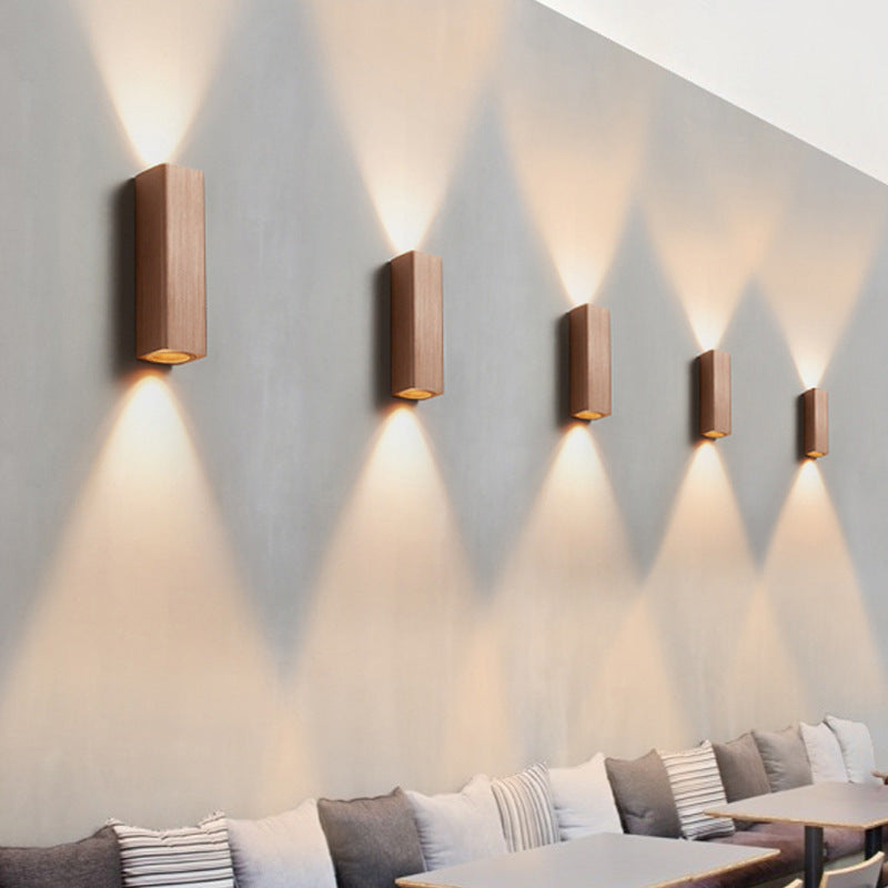 Nordic Minimalist Brushed Aluminum Rectangular Wall Sconce