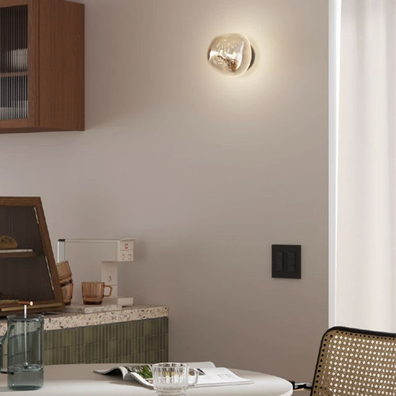 Modern Minimalist Irregular Spherical Glass Wall Sconce