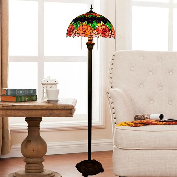 Tiffany Stained Glass 2-Light Floor Lamp