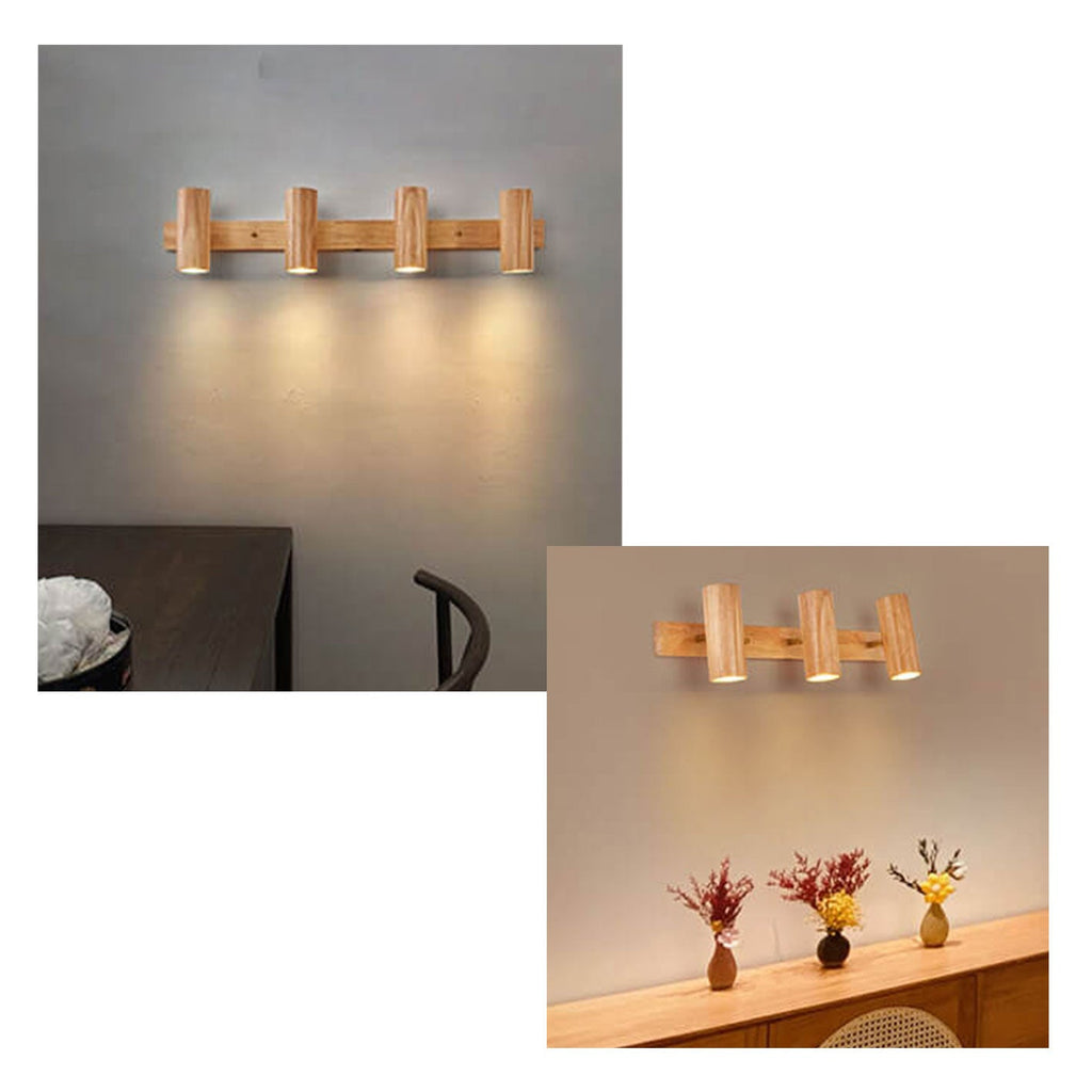 Modern Minimalist Wood Track Spotlight Wall Wall Sconce