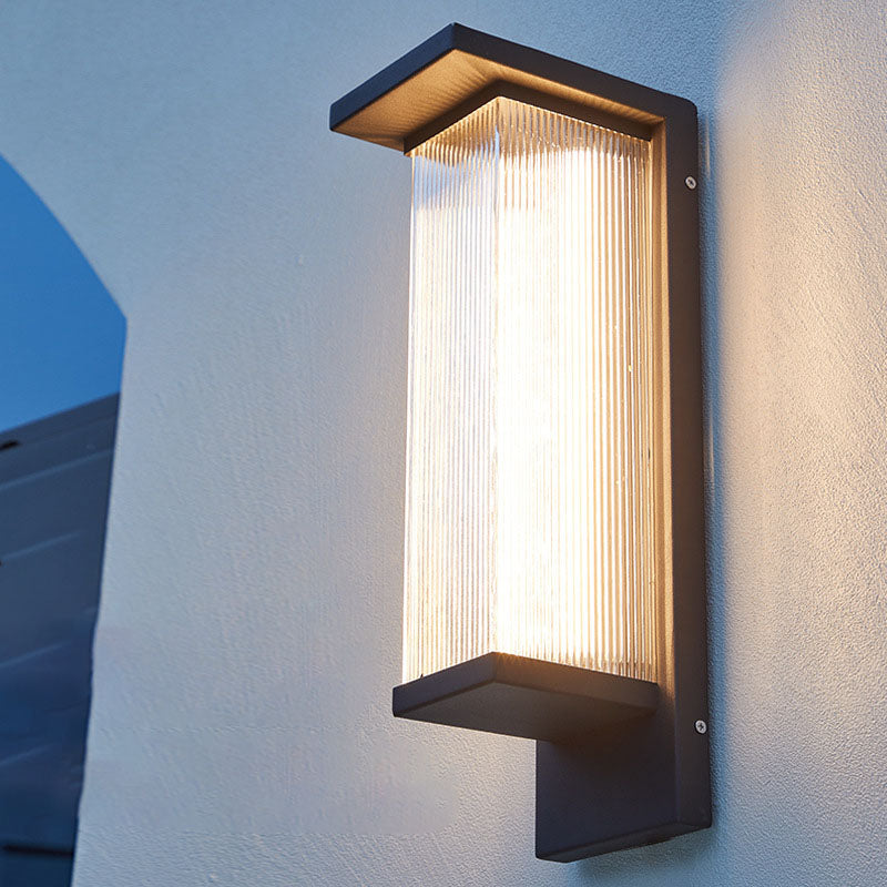 Modern Minimalist Solar Waterproof Rectangular Wall Sconce