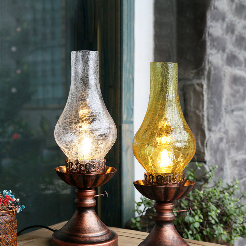 Traditional Vintage Candelabra Iron Glass 1-Light Table Lamp