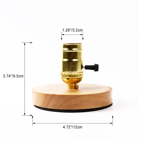 Traditional Vintage Glass Solid Wood Base 1-Light Table Lamp