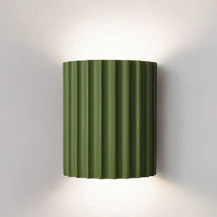 Contemporary Scandinavian Resin Half Column 2-Light Wall Sconce